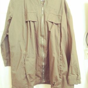 Army Green Pocket Detailed, Gold Zipper Jacket.